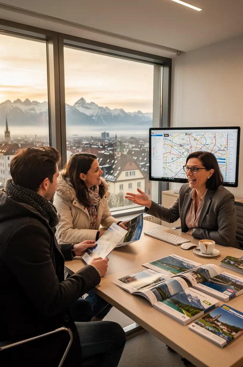 Nahaufnahme eines Bahntickets mit integrierten Zugpässen für eine mehrtägige Deutschlandreise.